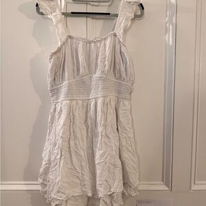 Hollister White Ruffled Strap Casual Dress